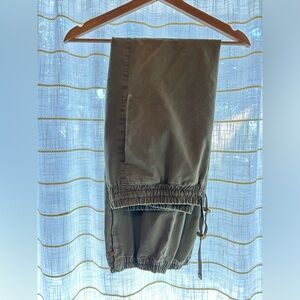 Army green cargo style joggers.